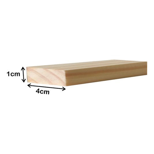 Ripa de Madeira Pinus Natural para Artesanato - 4x1