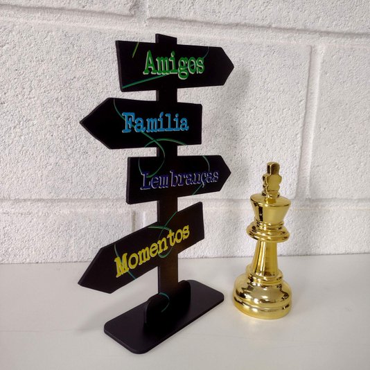 Seta Decorativa Mensageira em Mdf 3mm com Estampa - Amigos, Família, Lembranças, Momentos