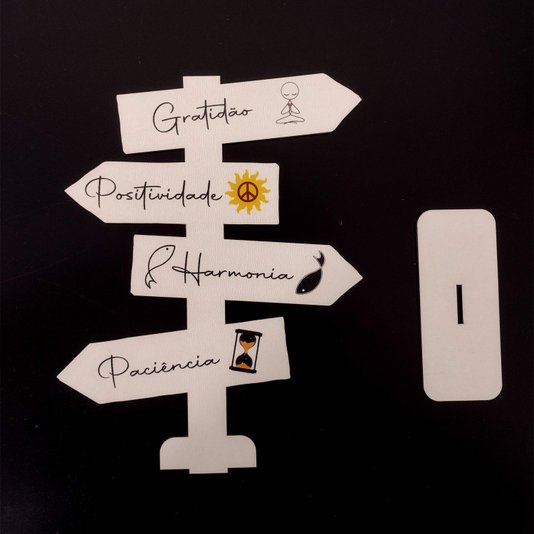 Seta Decorativa Mensageira em Mdf 3mm com Estampa - Gratidão, Positividade, Harmonia, Paciência