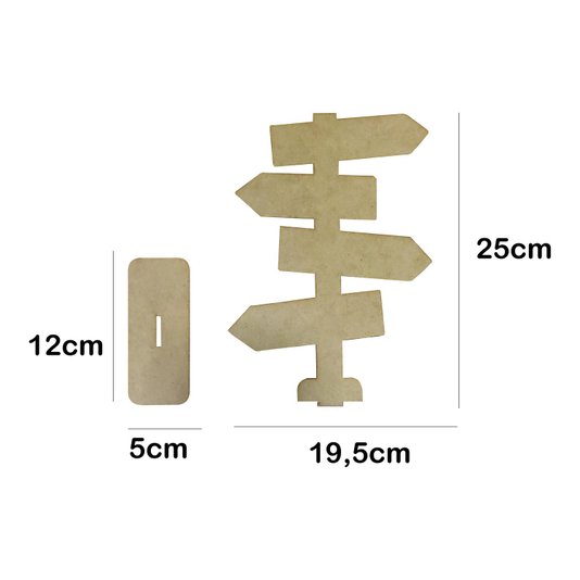 Seta Decorativa Mensageira em Mdf 3mm com Estampa - Trabalhar, Conquistar, Aproveitar, Descansar