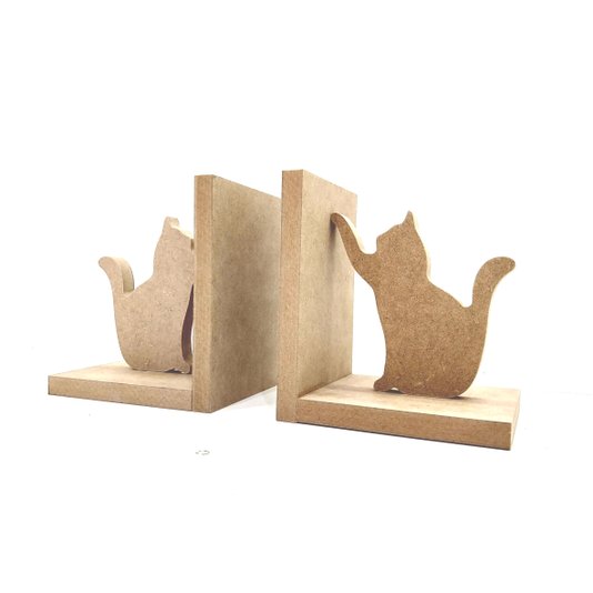 Suporte Aparador de Livros Gatos em MDF Cru 15mm