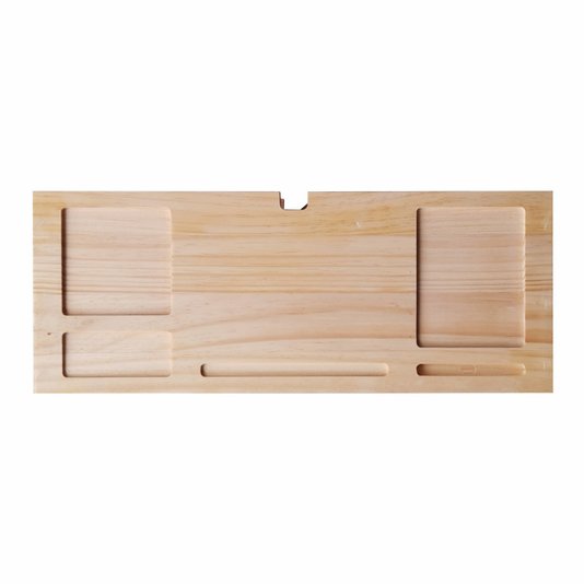 Suporte para Monitor de Mesa com Porta Celular em Madeira de Pinus - 55x22x14cm - Farmhouse