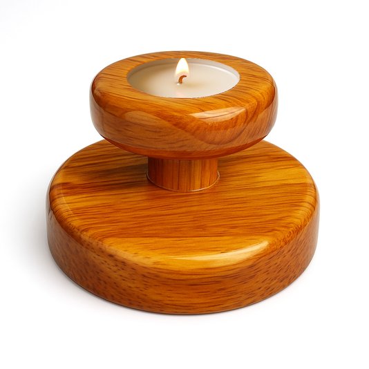 Suporte Porta Velas Castiçal Em Madeira Pinus