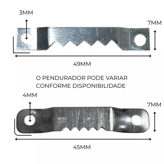Suporte Serrilhado Jacaré para Quadros e Espelhos 50 peças