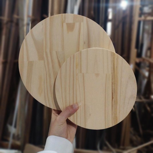 Tábua De Pinus Placa Redonda Clear Recortada Para Decoração