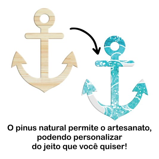 Tábua de Pinus Recortada para Artesanato em Forma de Âconra Barco
