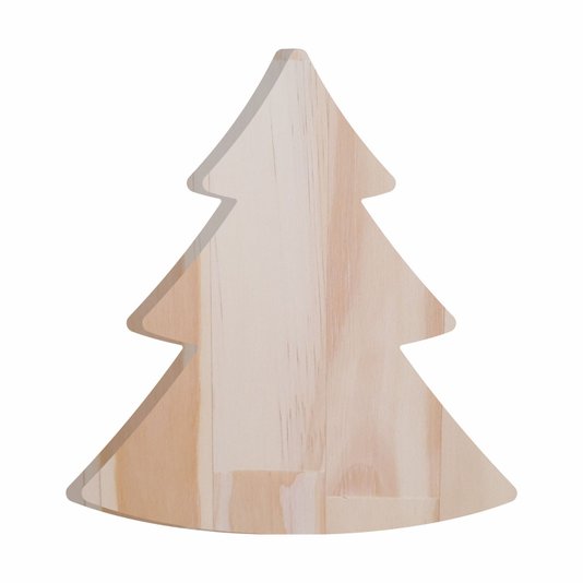 Tábua de Pinus Recortada para Artesanato em Forma de Árvore de Natal