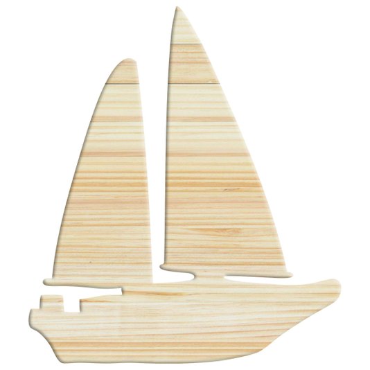 Tábua de Pinus Recortada para Artesanato em Forma de Barco