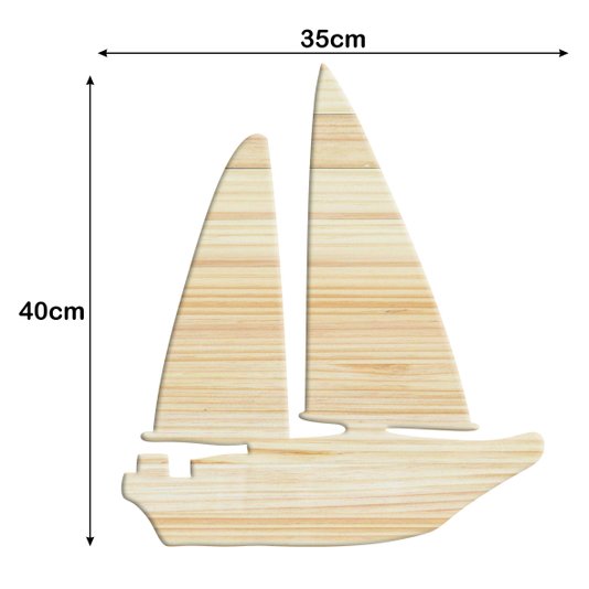 Tábua de Pinus Recortada para Artesanato em Forma de Barco