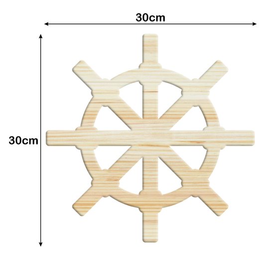 Tábua de Pinus Recortada para Artesanato em Forma de Leme Barco