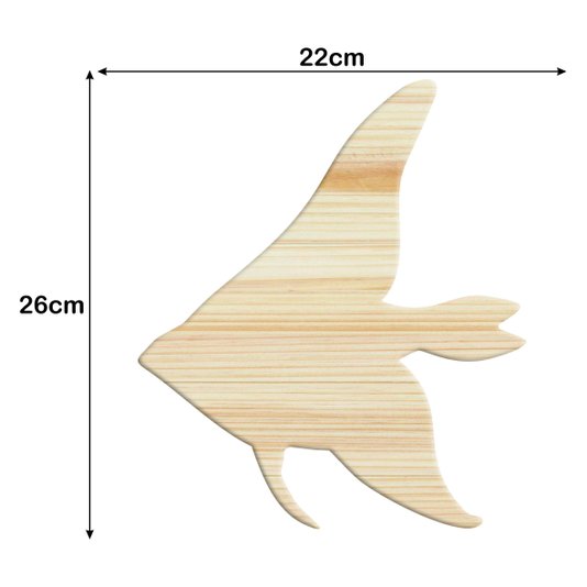 Tábua de Pinus Recortada para Artesanato em Forma de Peixe