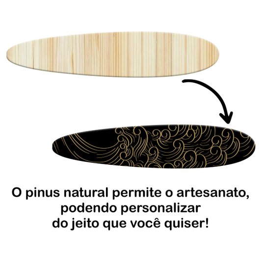 Tábua de Pinus Recortada para Artesanato em Forma de Prancha Surf Longboard