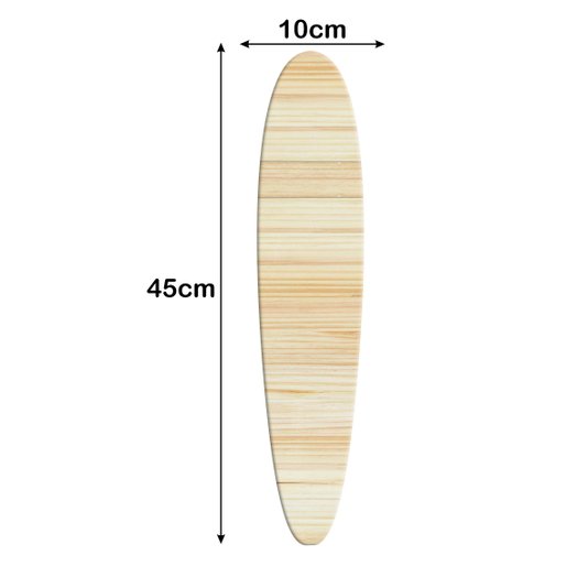 Tábua de Pinus Recortada para Artesanato em Forma de Prancha Surf Longboard
