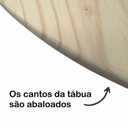 Tábua para Pizza Redonda com Cabo em Madeira de Pinus Natural com Óleo Mineral