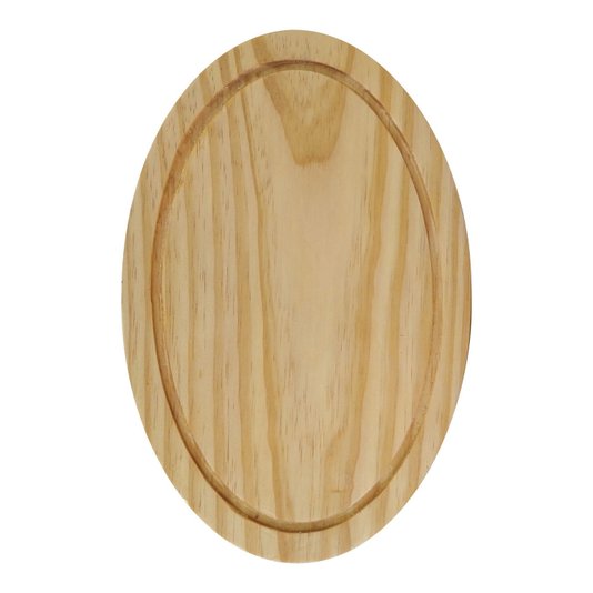 Tábua Personalizada para Servir Queijo e Frios em Madeira de Pinus Natural Maciço com Gravação a Laser e Óleo Mineral - Oval