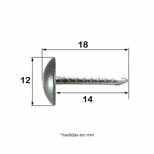 Tacha Fumê para Tapeçaria e Artesanato 12x18mm com 100 unid