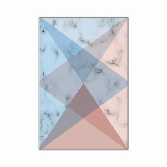 Tela Decorativa em Tecido Canvas Geométrico Rosa com Azul