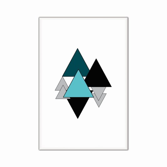 Tela Decorativa em Tecido Canvas Geométrico Vários Triângulos