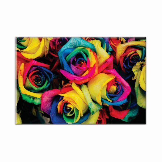Tela Decorativa em Tecido Canvas Rosas Coloridas