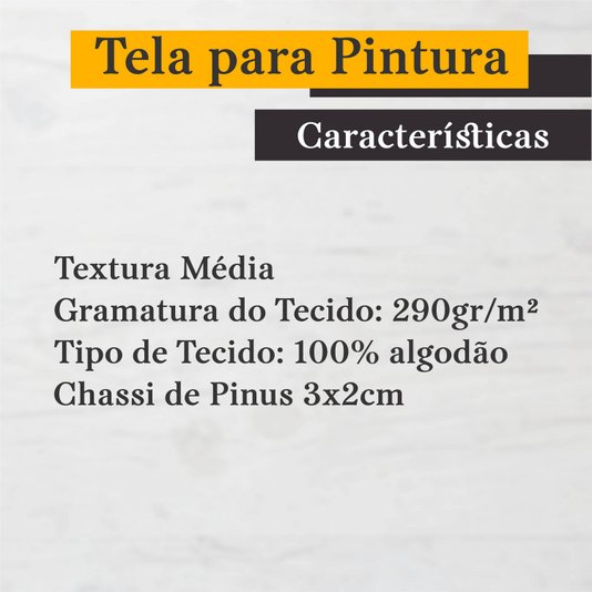 Tela para Pintura com Chassi em Madeira de Pinus 3x2