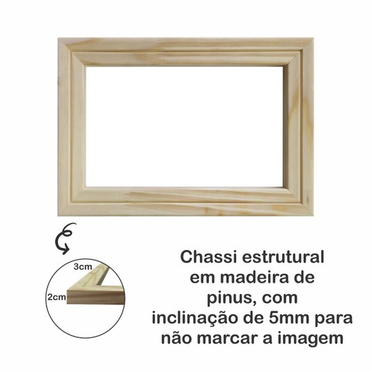 Tela para Pintura com Chassi em Madeira de Pinus 3x2