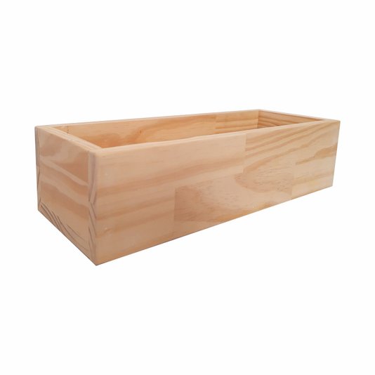 Vaso Cachepot em Madeira Pinus Natural 15x40x10