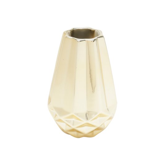 Vaso de Cerâmica Geométrico Dourado - URBAN