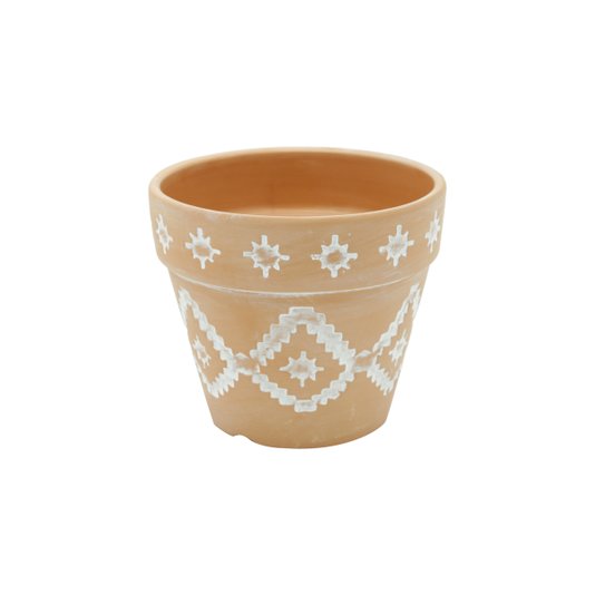 Vaso de Cerâmica Terracota Inca Geométrico  - URBAN