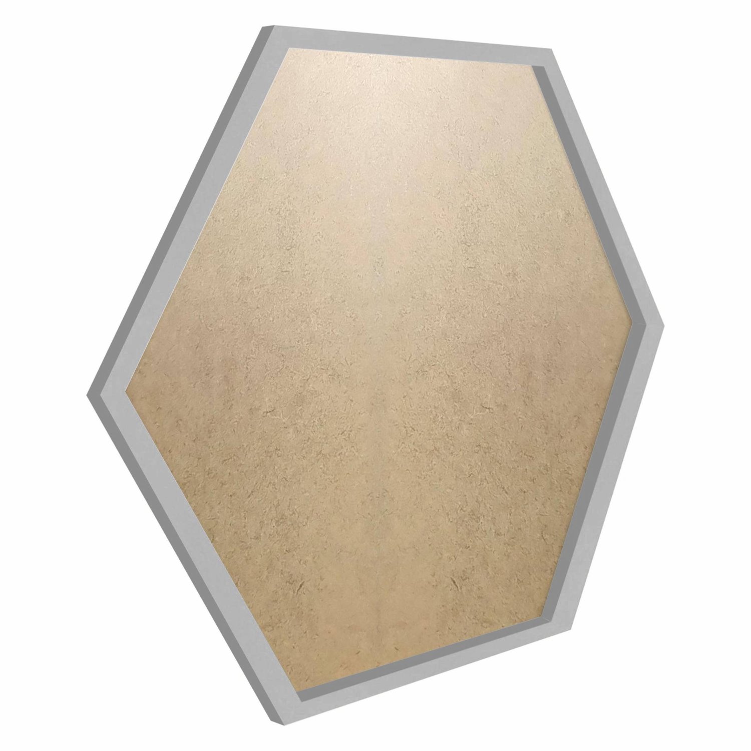 Moldura Hexagonal Minimalista Lisa para Quadros Revestida com Fundo MDF e PVC Antirreflexo - 1,5x1