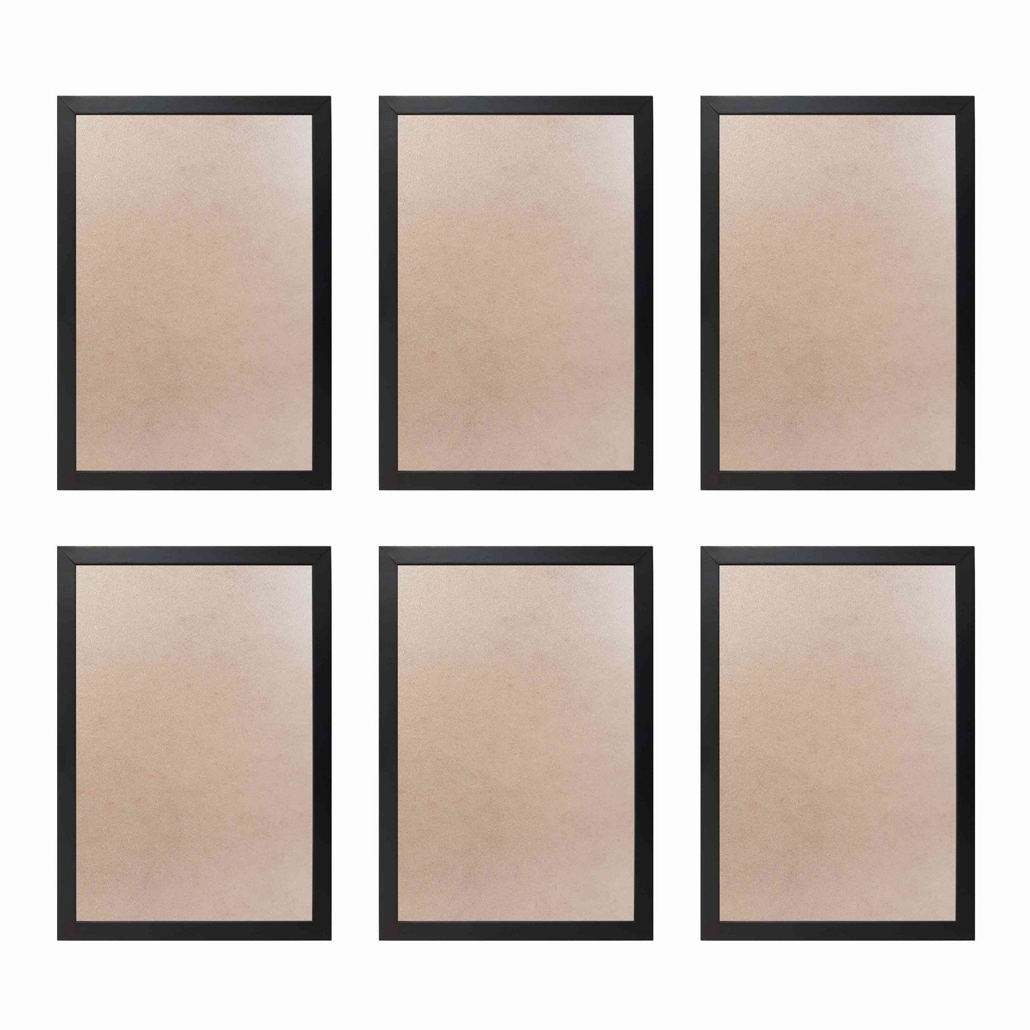 Moldura Minimalista com MDF e PVC Kit com 6un 30x40cm - 1,5x1
