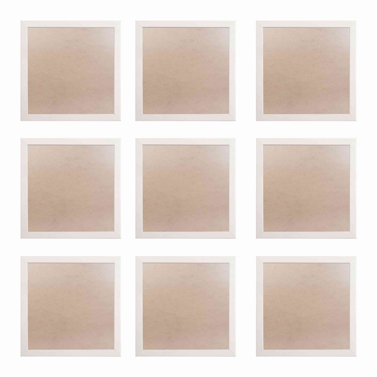 Moldura Minimalista com MDF e PVC Kit com 9un 30x30cm - 1,5x1