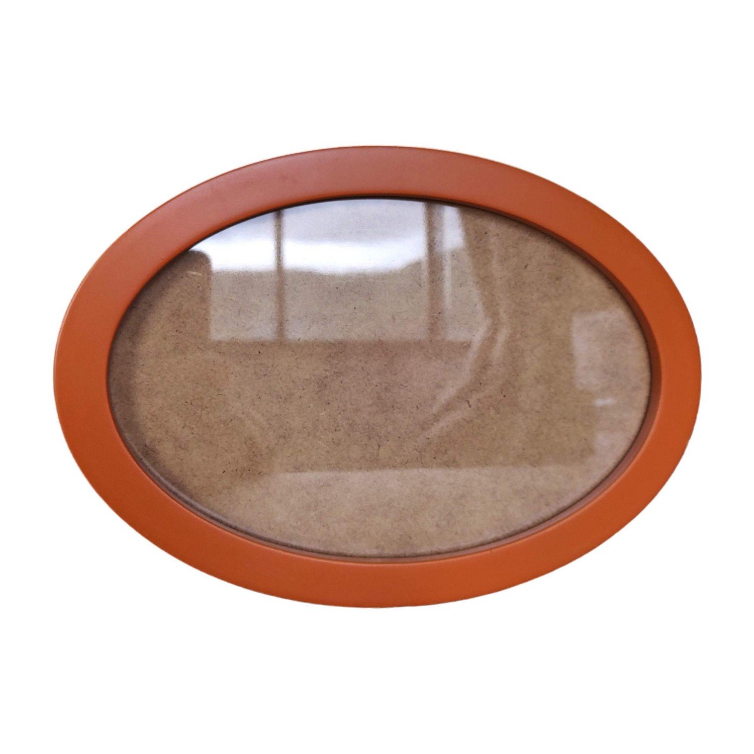 Moldura Oval Colorida em MDF Laqueado para Quadros Decorativos com Fundo MDF e Vidro