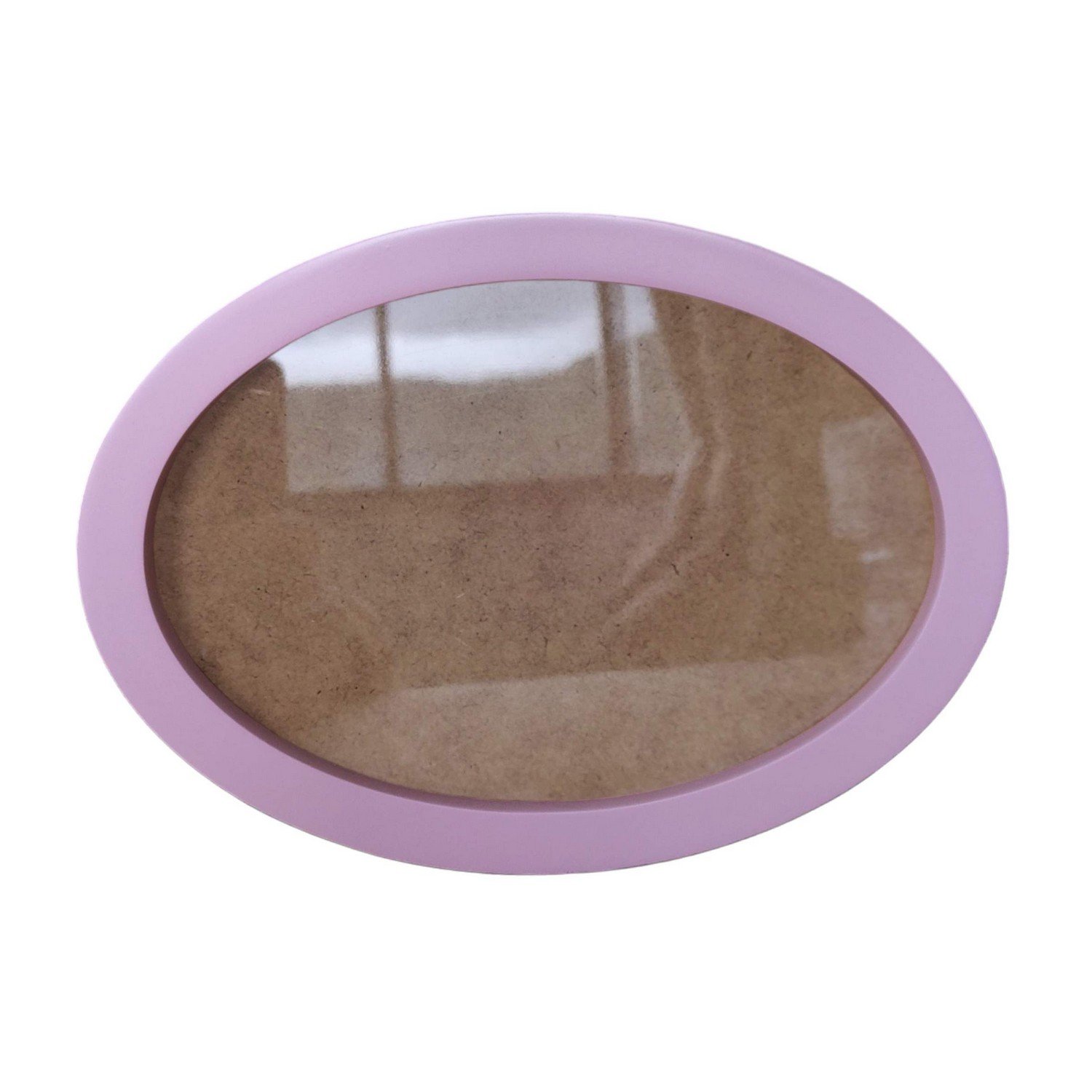 Moldura Oval Colorida em MDF Laqueado para Quadros Decorativos com Fundo MDF e Vidro