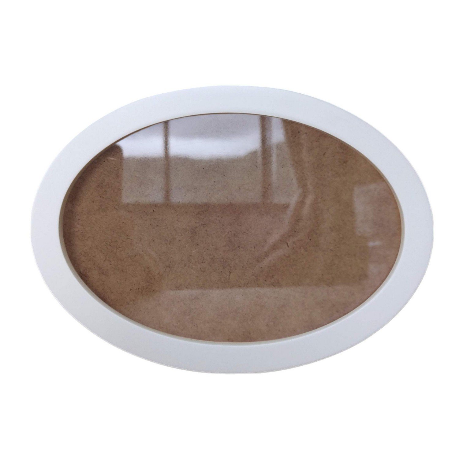 Moldura Oval Colorida em MDF Laqueado para Quadros Decorativos com Fundo MDF e Vidro
