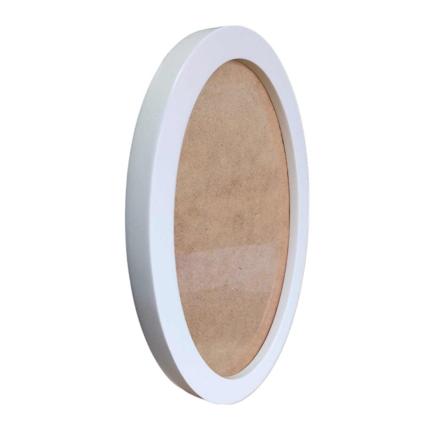 Moldura Oval Colorida em MDF Laqueado para Quadros Decorativos com Fundo MDF e Vidro