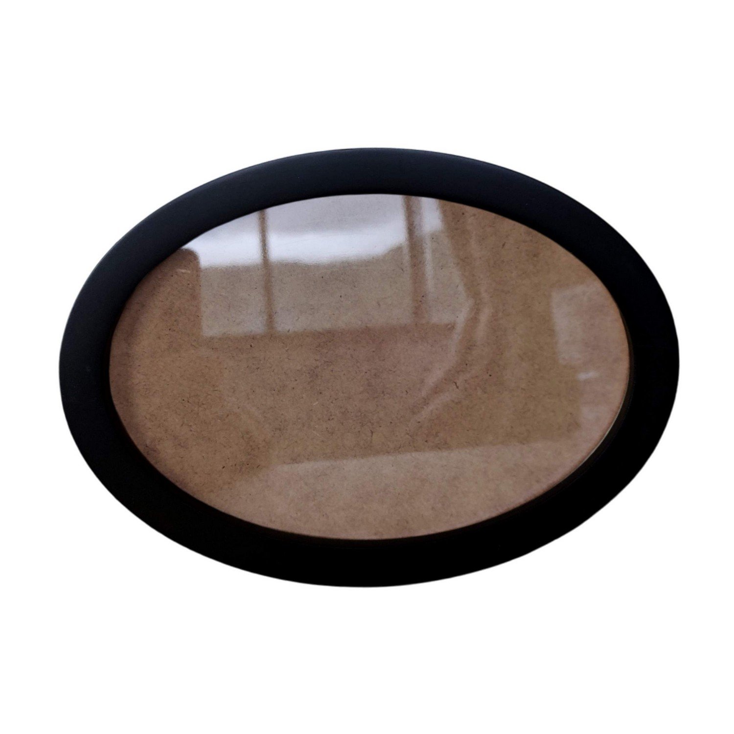 Moldura Oval Colorida em MDF Laqueado para Quadros Decorativos com Fundo MDF e Vidro