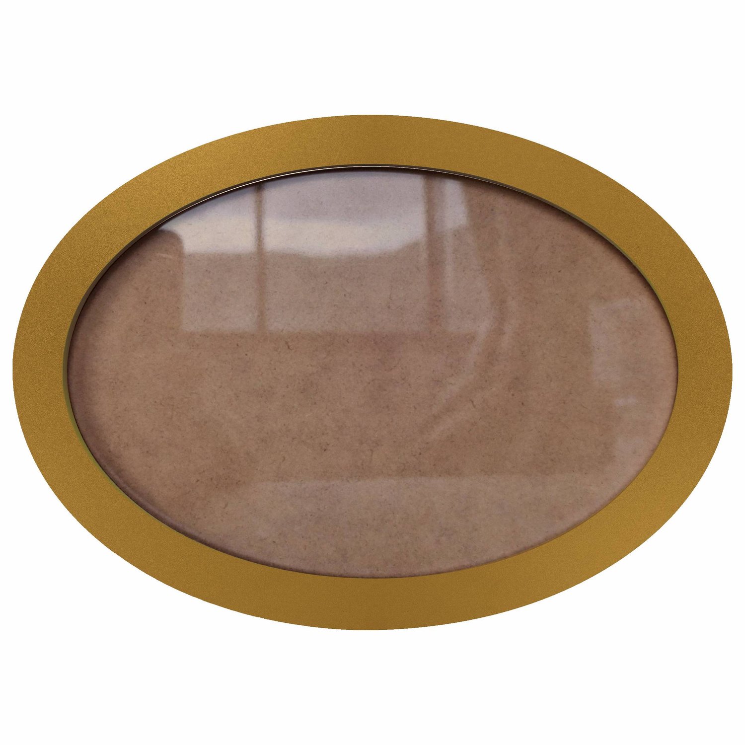 Moldura Oval Colorida em MDF Laqueado para Quadros Decorativos com Fundo MDF e Vidro