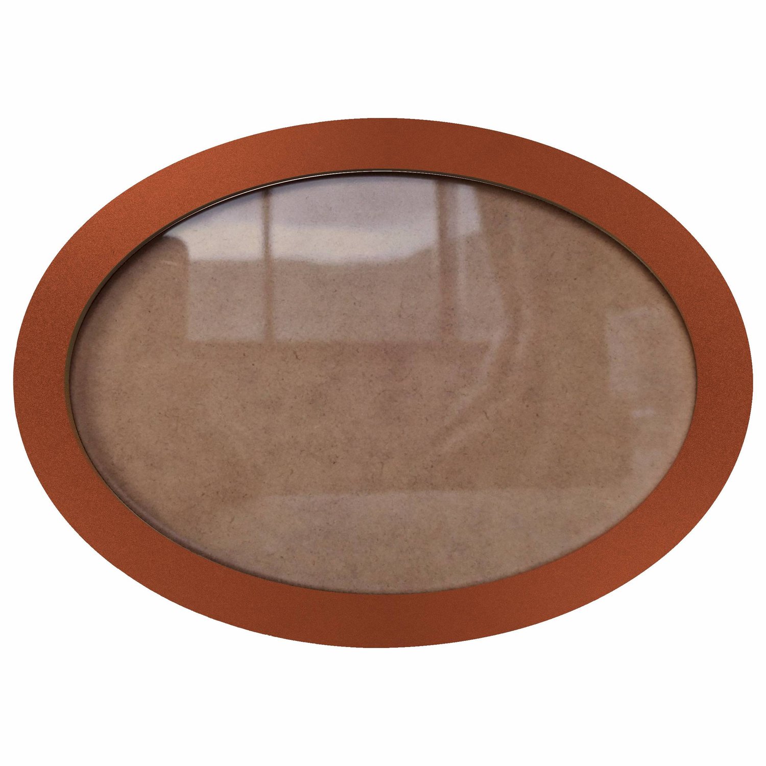 Moldura Oval Colorida em MDF Laqueado para Quadros Decorativos com Fundo MDF e Vidro