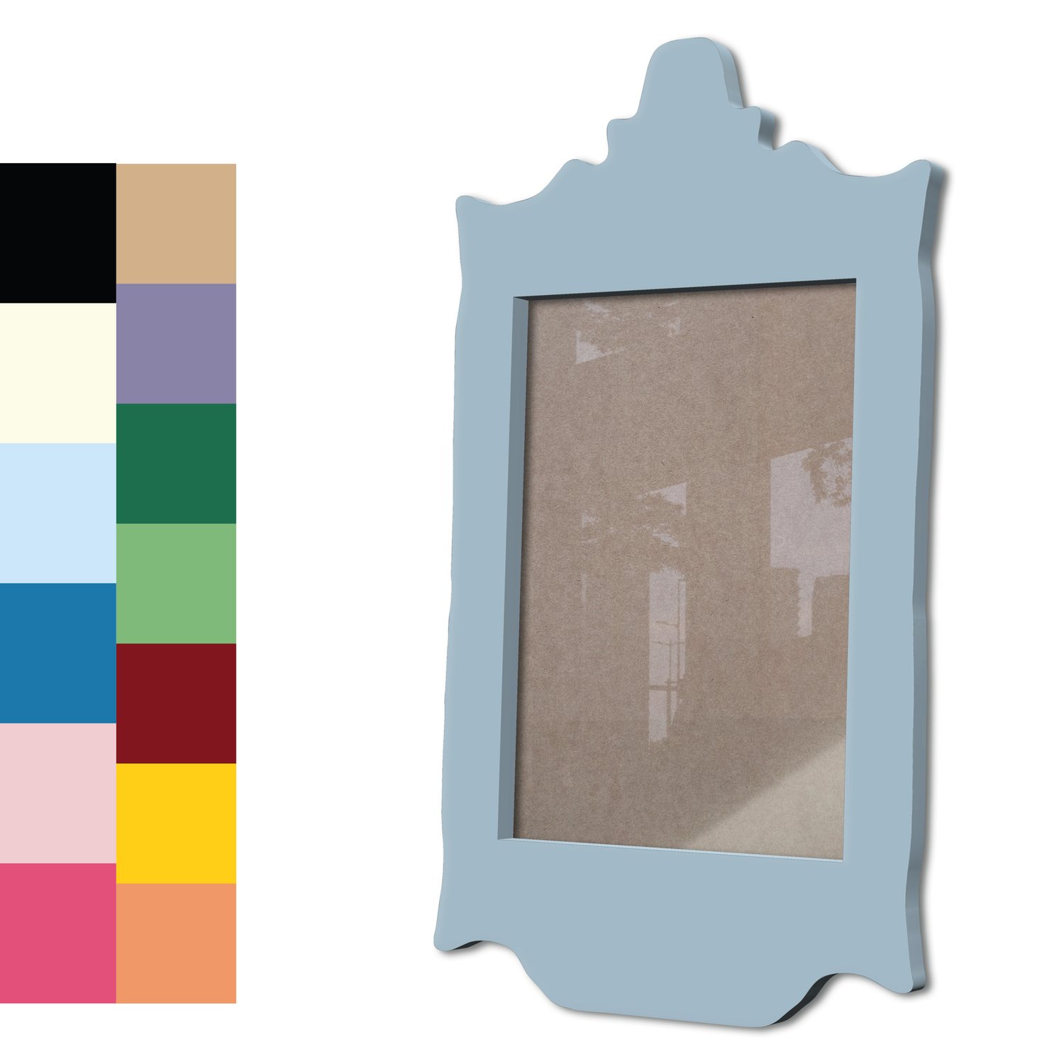 Moldura Provençal Colorida Em Mdf 6 mm Para Quadros Decorativos Com Fundo MDF e Acetato