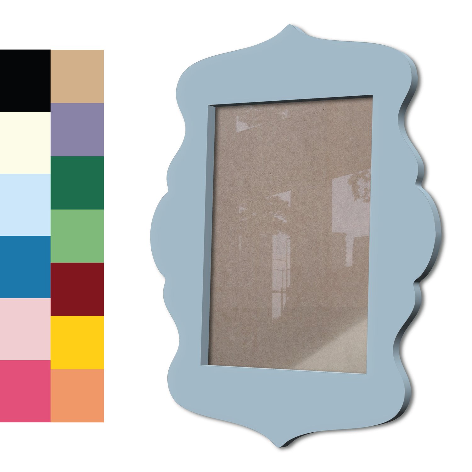 Moldura Provençal Colorida Em Mdf 6 mm Para Quadros Decorativos Com Fundo MDF e Acetato