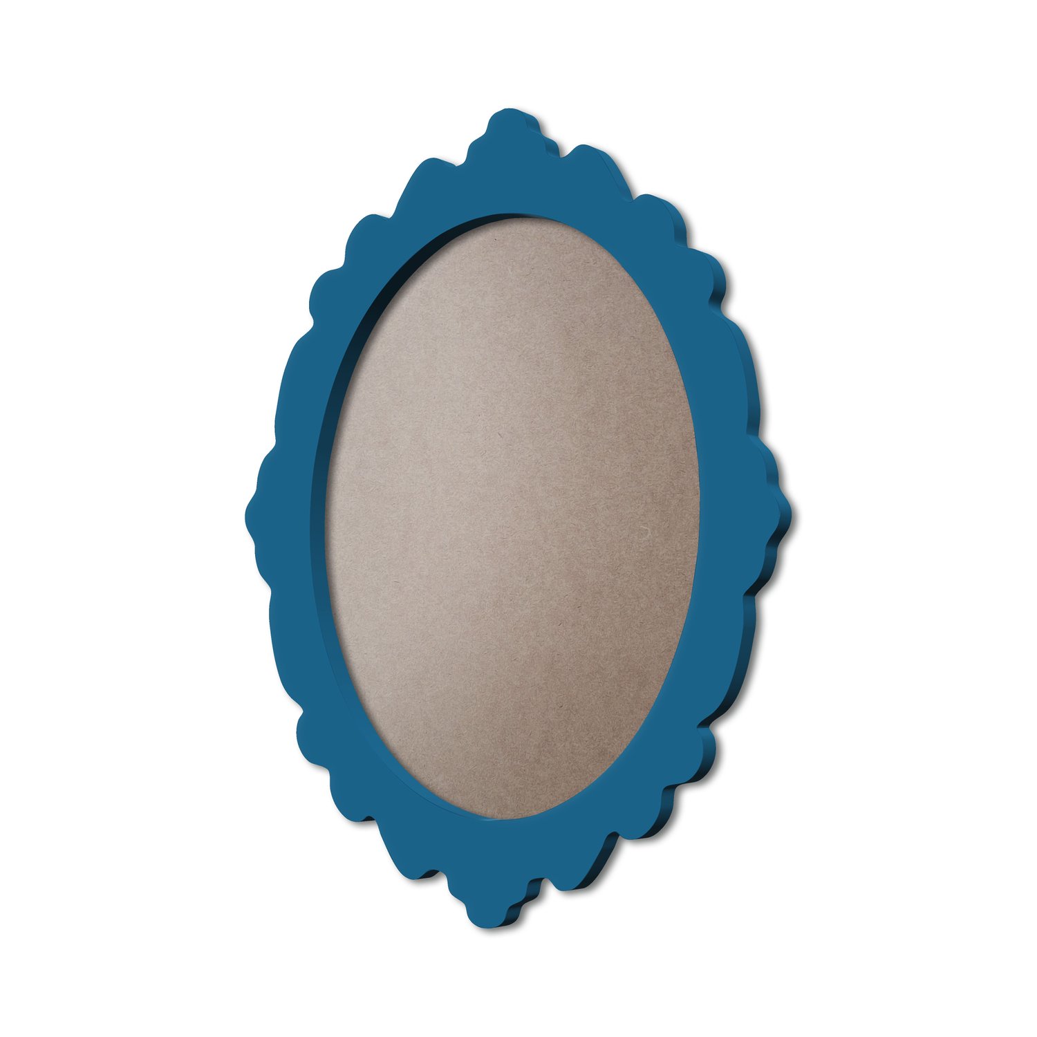 Moldura Provençal Colorida Oval Em MDF 6mm Para Quadros Decorativos Com Fundo MDF e PVC Antirreflexo