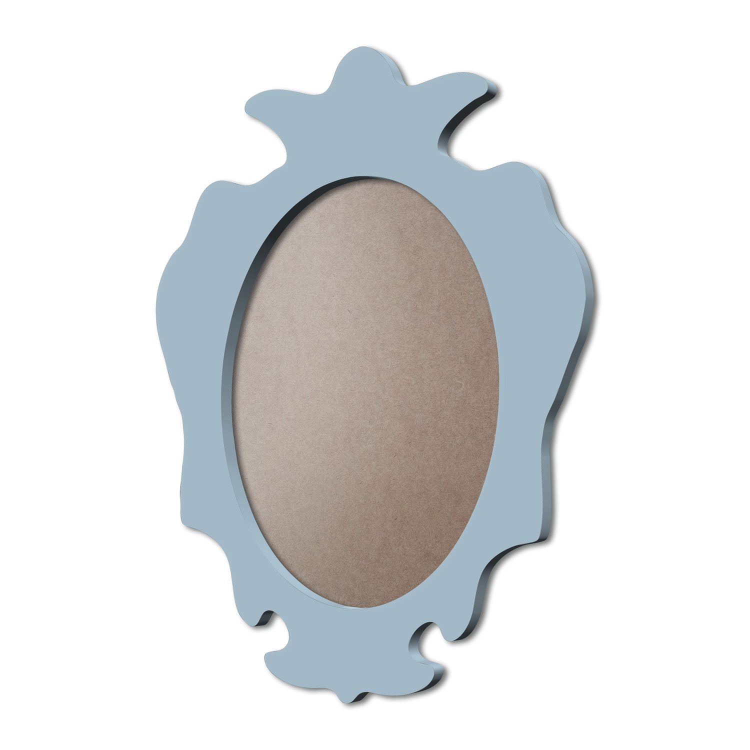 Moldura Provençal Colorida Oval Em MDF 6mm Para Quadros Decorativos Com Fundo MDF e PVC Antirreflexo