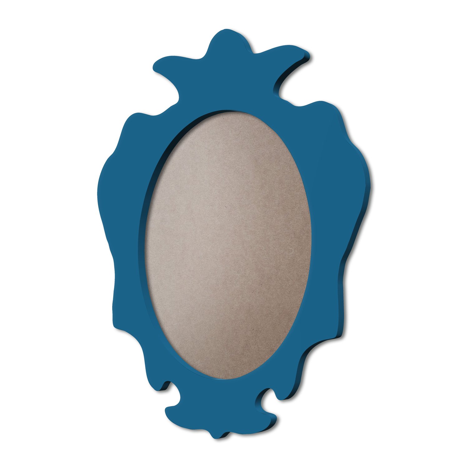 Moldura Provençal Colorida Oval Em MDF 6mm Para Quadros Decorativos Com Fundo MDF e PVC Antirreflexo
