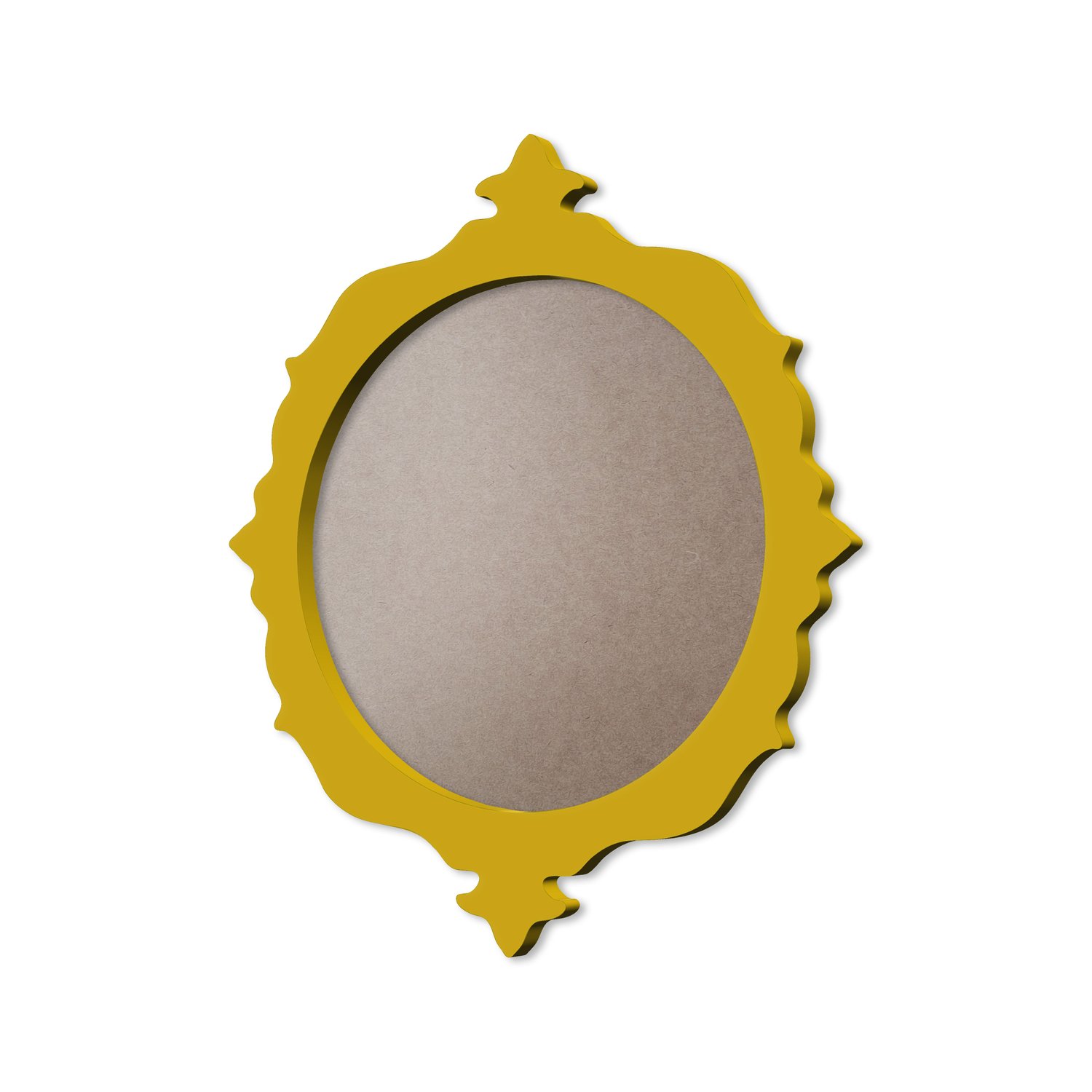 Moldura Provençal Colorida Redonda Em MDF 6mm Para Quadros Decorativos Com Fundo MDF e PVC Antirreflexo