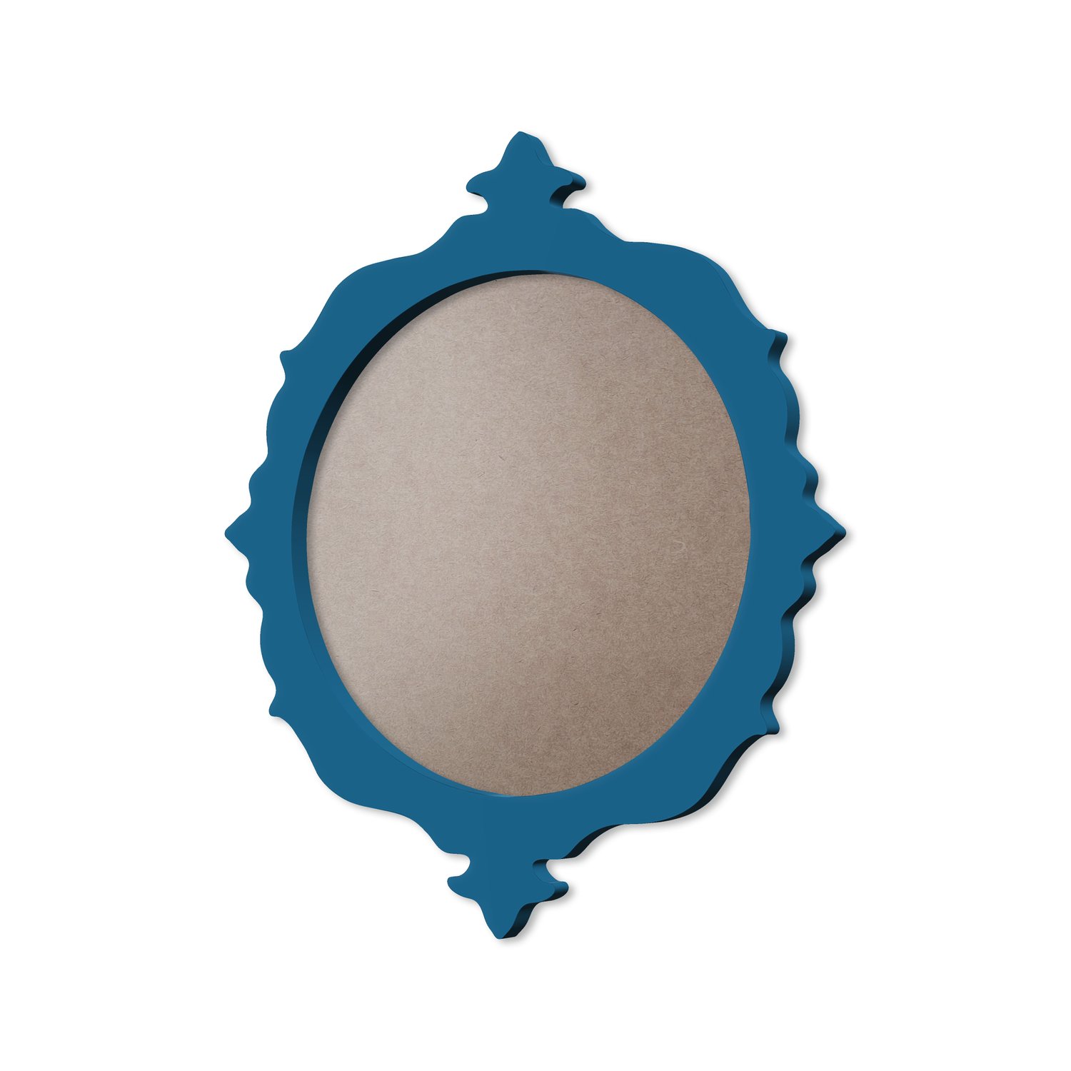 Moldura Provençal Colorida Redonda Em MDF 6mm Para Quadros Decorativos Com Fundo MDF e PVC Antirreflexo