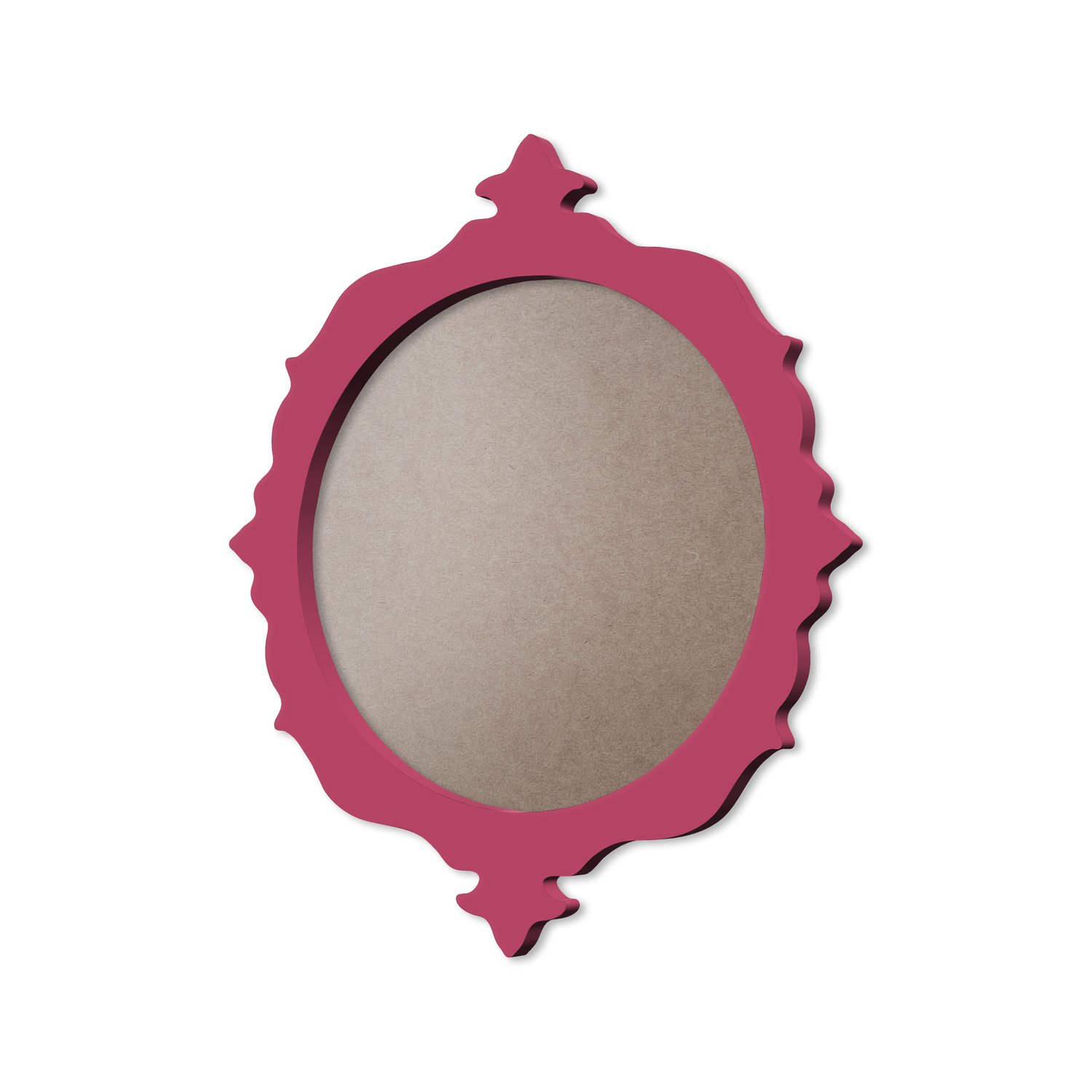 Moldura Provençal Colorida Redonda Em MDF 6mm Para Quadros Decorativos Com Fundo MDF e PVC Antirreflexo