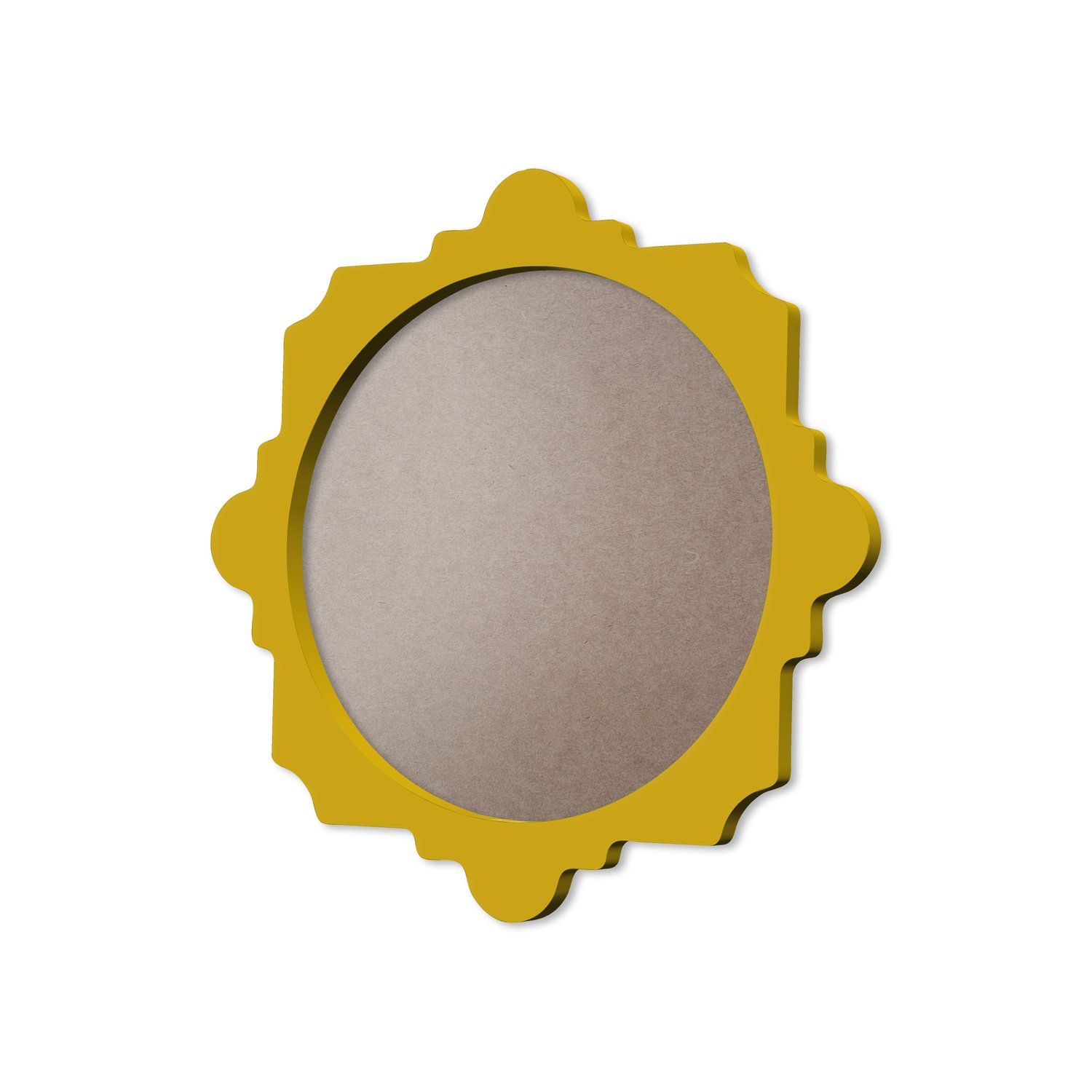Moldura Provençal Colorida Redonda Em MDF 6mm Para Quadros Decorativos Com Fundo MDF e PVC Antirreflexo