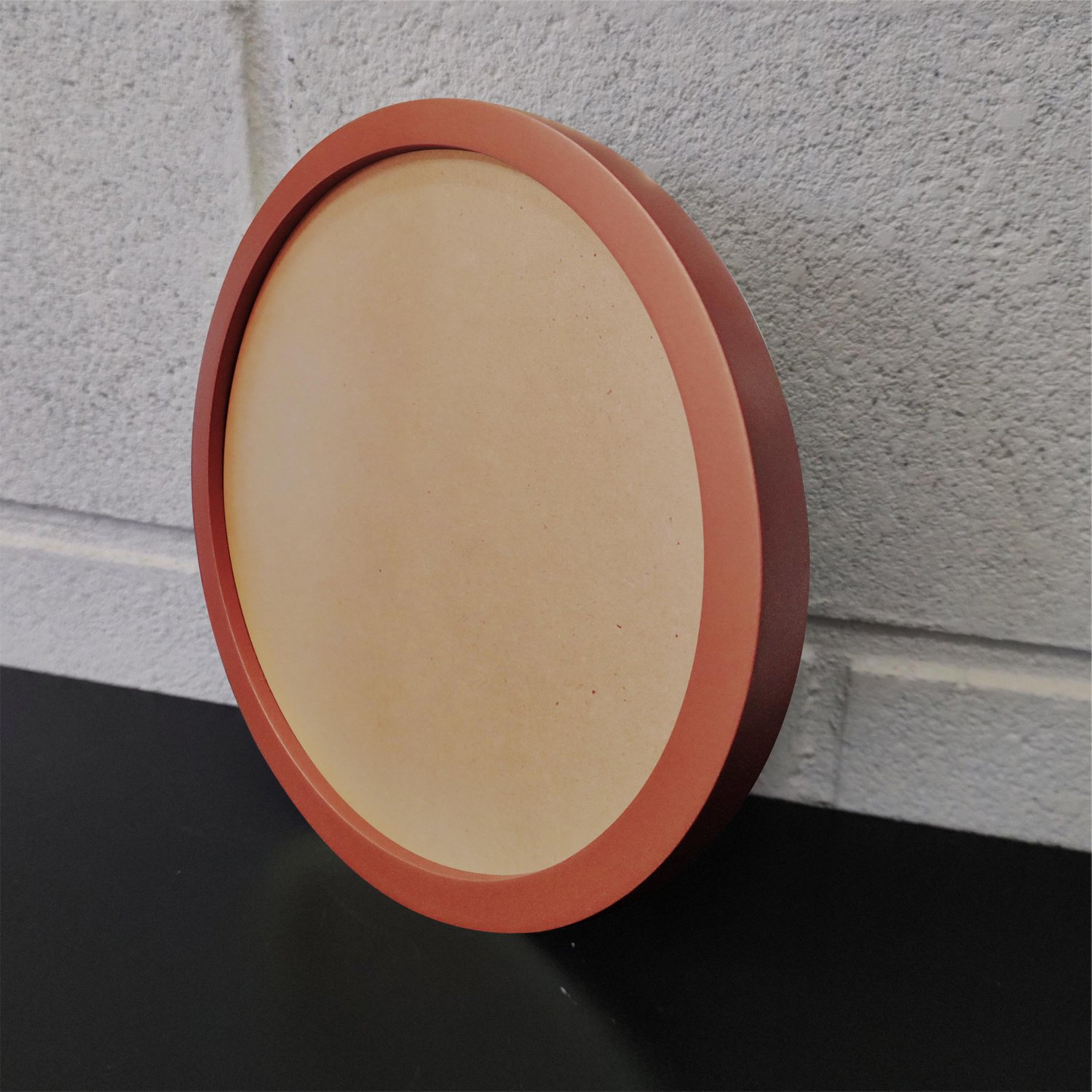 Moldura Redonda Colorida em MDF Laqueado para Quadros Decorativos com Fundo MDF