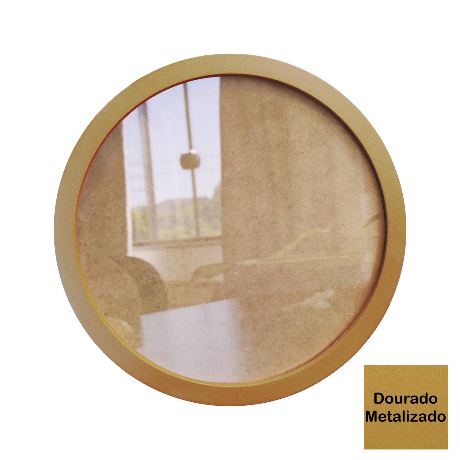 Moldura Redonda Colorida em MDF Laqueado para Quadros Decorativos com Fundo MDF e Vidro