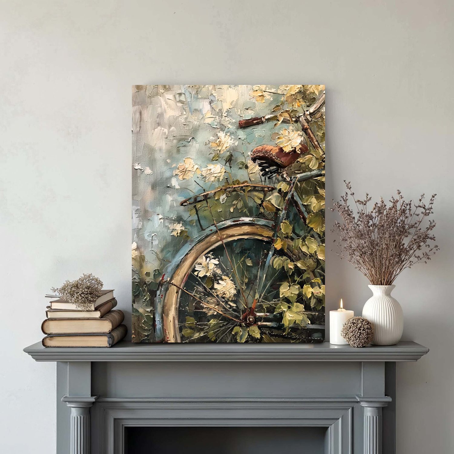 Placa Decorativa Bicicleta Pintura Texturizada Vintage Farmhouse